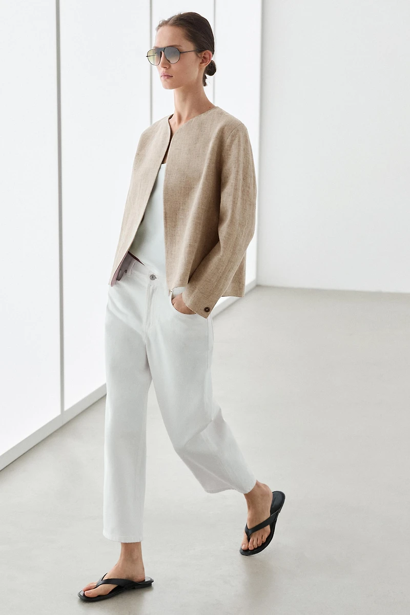 Bomber jacket with flecked detail