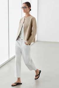 Bomber jacket with flecked detail
