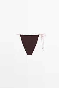 Contrast tie-side bikini bottoms