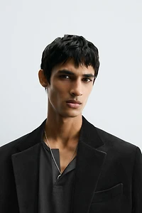REGULAR FIT VELVET BLAZER