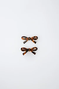 2-PACK OF TORTOISESHELL EFFECT BOW CLIPS