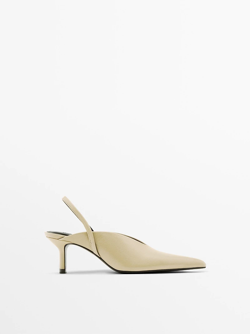 High-heel slingback shoes