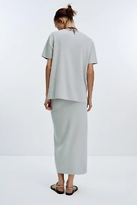 PLAIN KNIT MIDI SKIRT