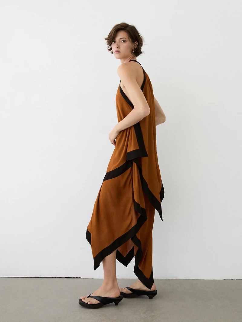 Midi dress with contrast layers