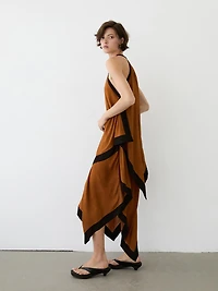 Midi dress with contrast layers