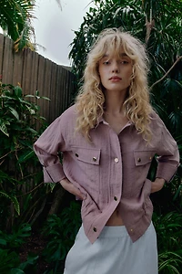 CROPPED ROLLED-SLEEVE JACKET