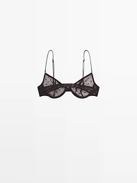 Soutien-gorge semi-transparent à pois