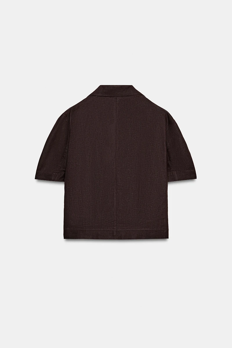 VESTE MANCHES COURTES AVEC LIN