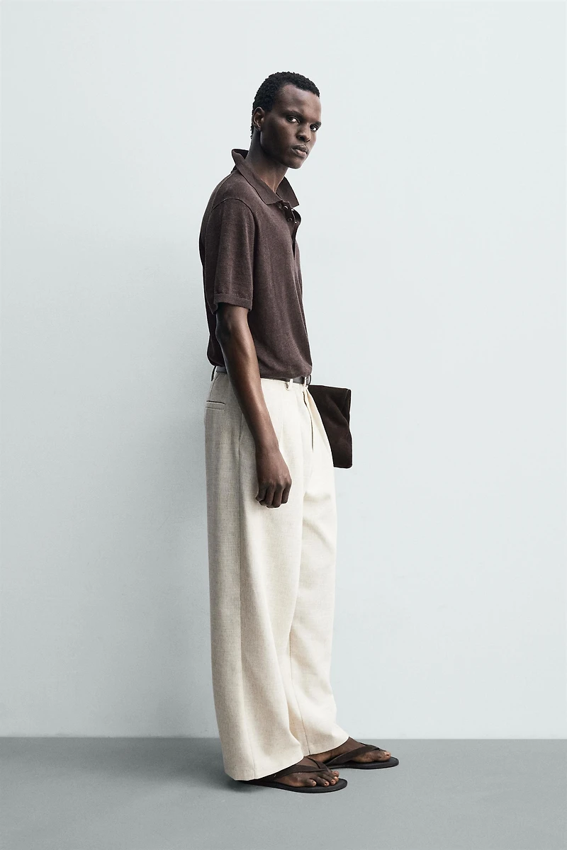 100% LINEN KNIT POLO SHIRT