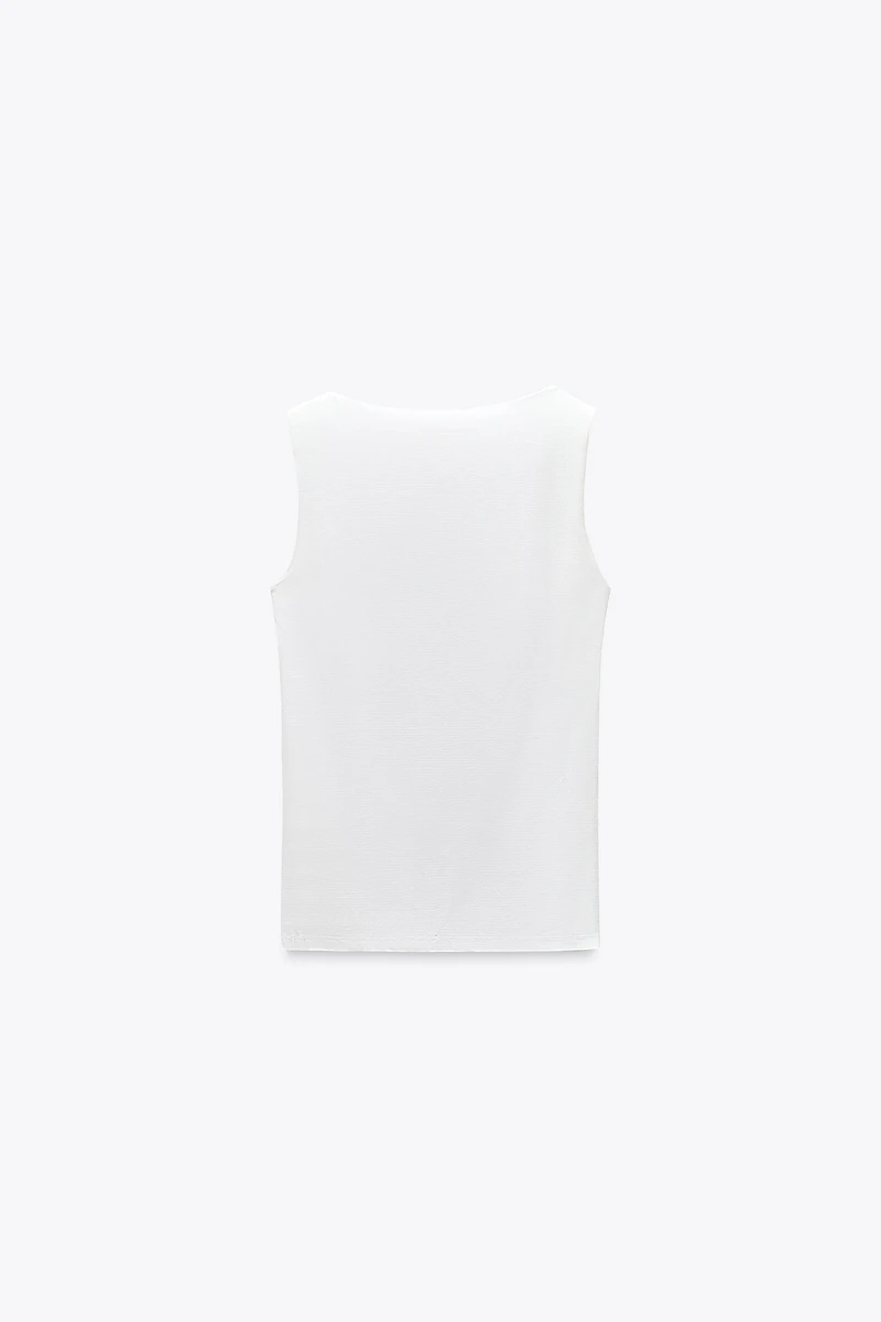 WIDE STRAP POLYAMIDE TOP