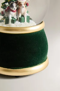 CHRISTMAS DOG SNOW GLOBE