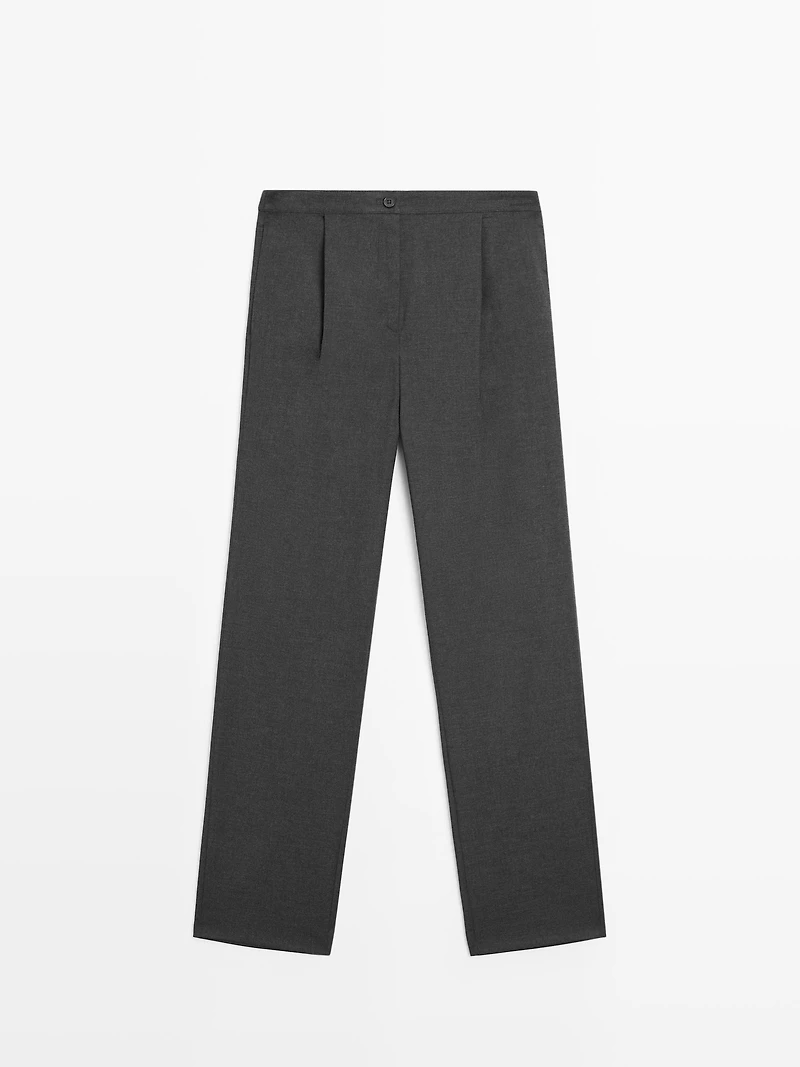 Dart trousers with elastic waistband