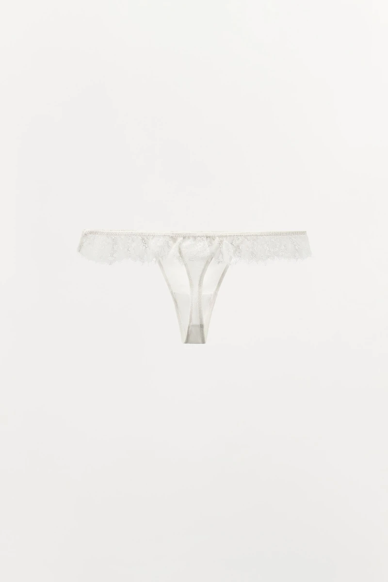 TANGA EN SOIE ET DENTELLE