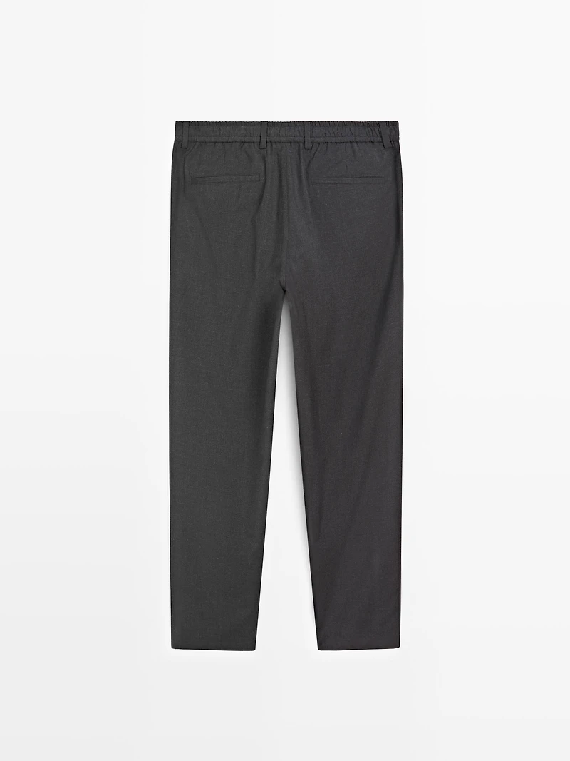 Wool houndstooth trousers