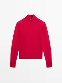 Wool mock turtleneck knit sweater - STUDIO