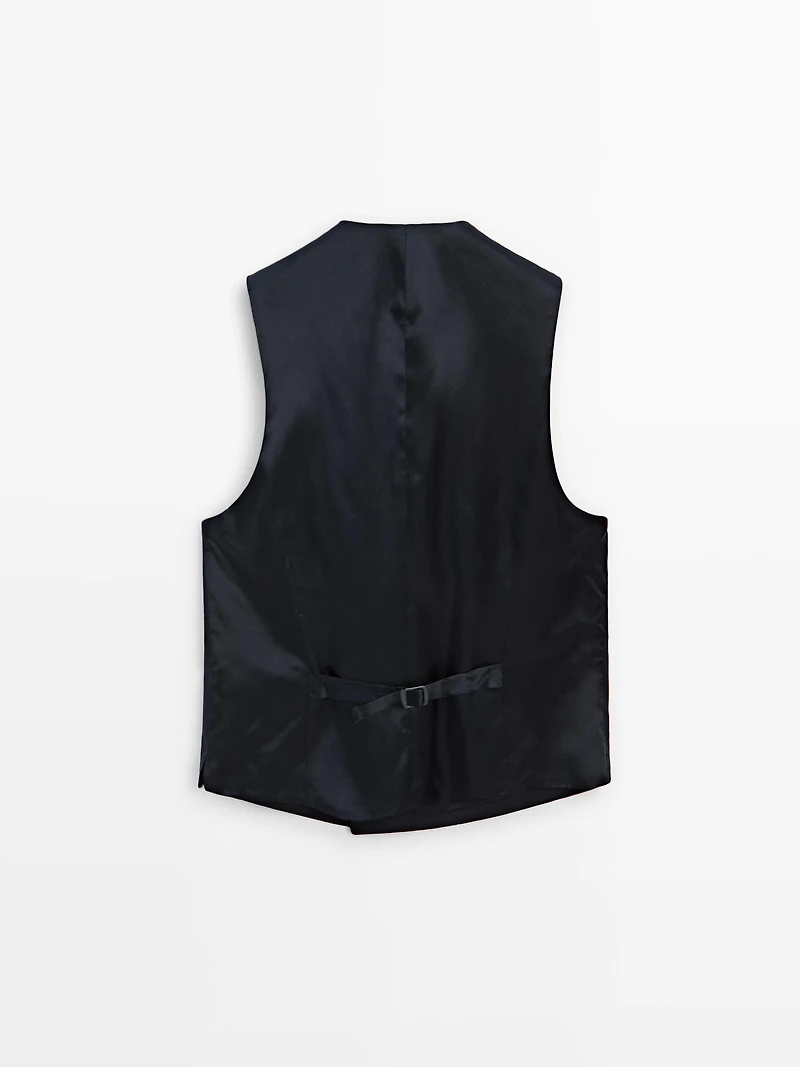 Cool wool blend suit waistcoat