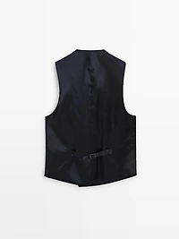 Cool wool blend suit waistcoat