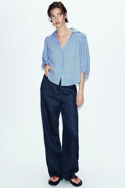 GINGHAM LINEN SHIRT