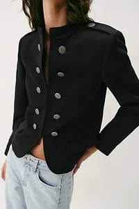 FITTED JACKET WITH SHOULDER PADS AND BUTTONS