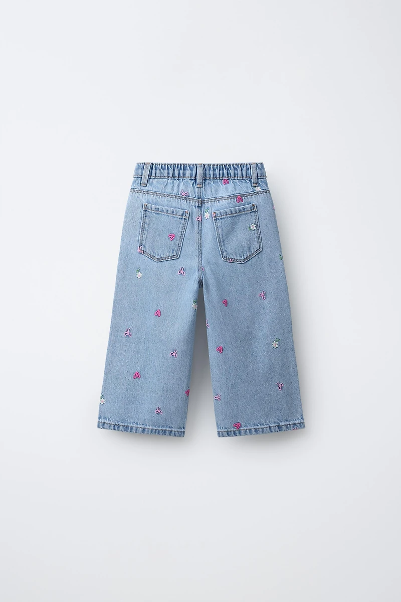 EMBROIDERED CULOTTE JEANS