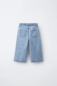 EMBROIDERED CULOTTE JEANS