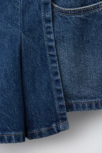 JUPE-BERMUDA EN JEAN À PLIS
