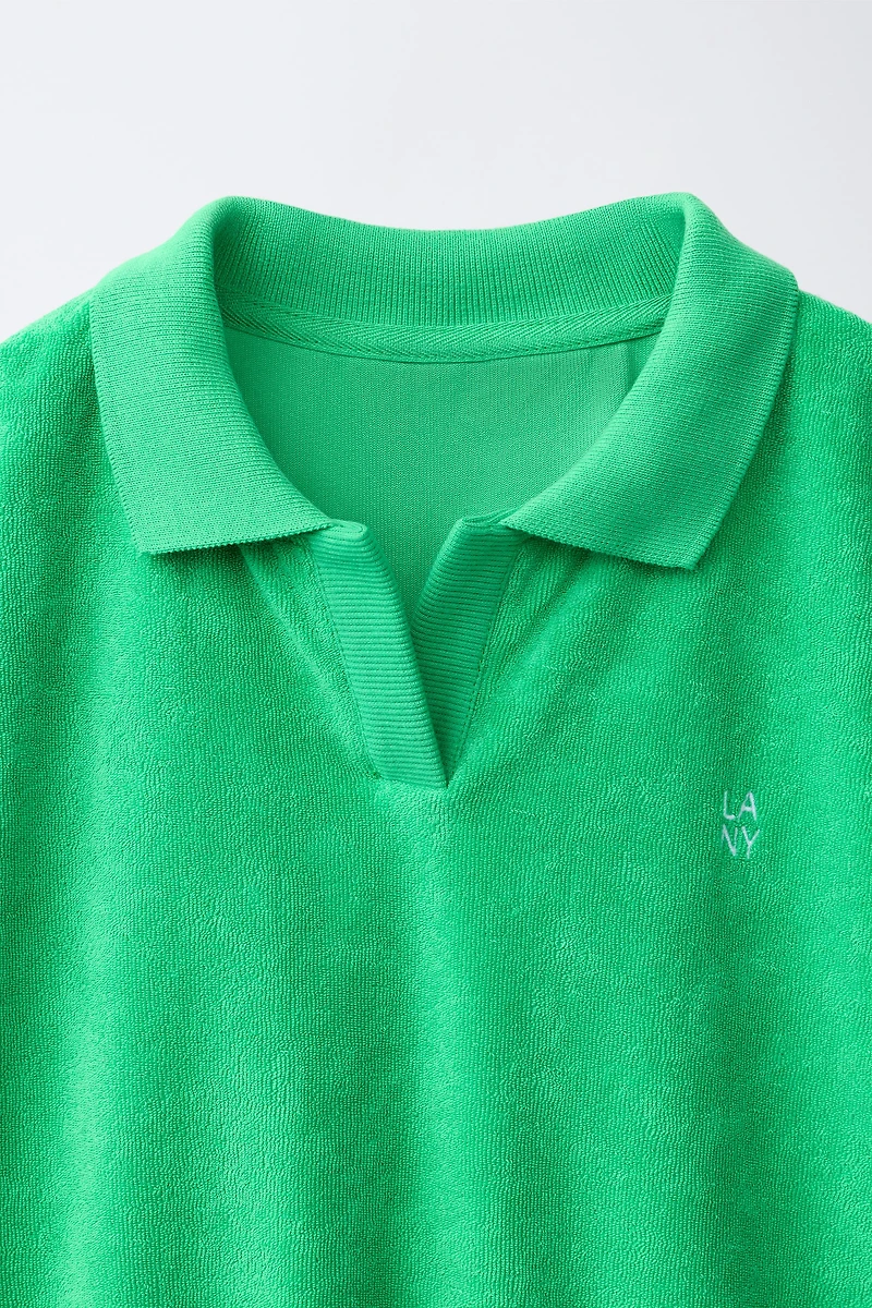 ENSEMBLE POLO ET BERMUDA EFFET SERVIETTE