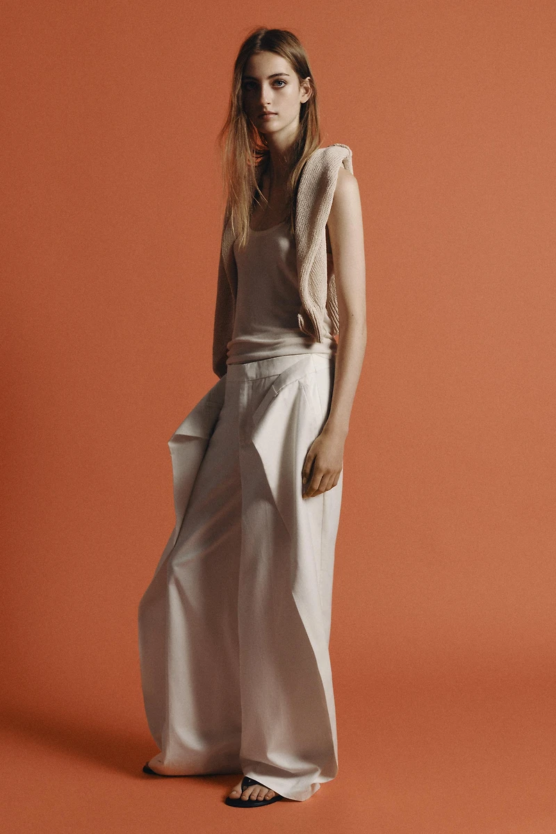 PANTALON LARGE À PLIS ZW COLLECTION