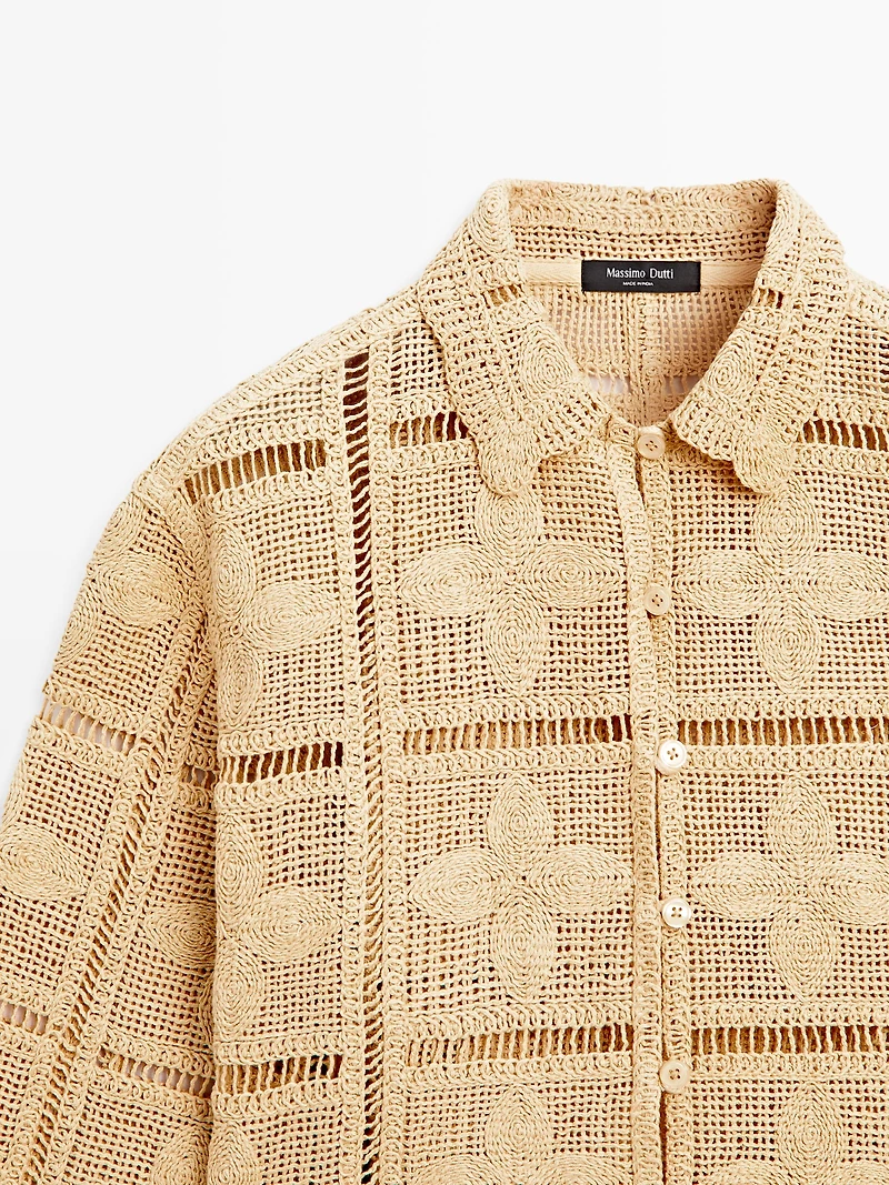 Cutwork crochet cardigan
