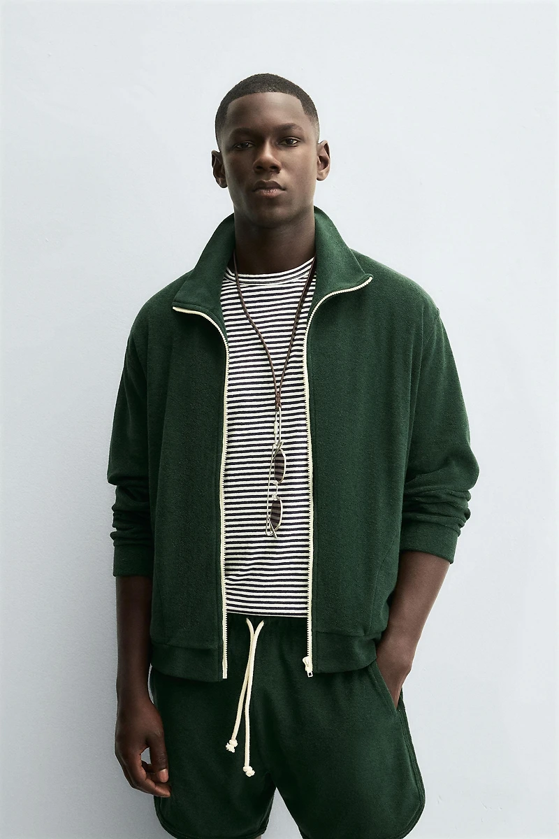TOWEL ZIP-UP SWEATSHIRT