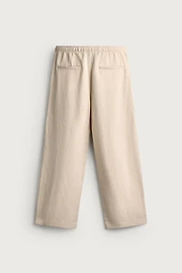 VISCOSE LINEN BLEND RELAXED FIT PANTS