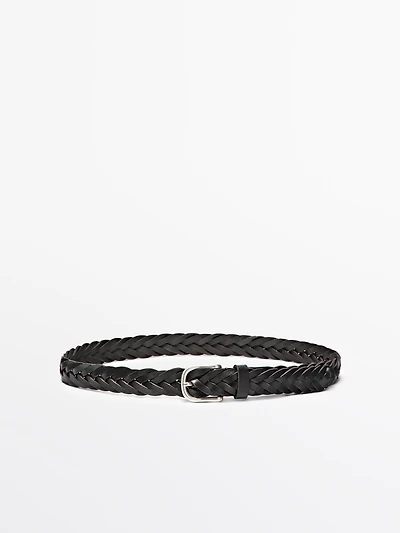 Braided nappa leather belt