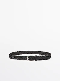 Braided nappa leather belt