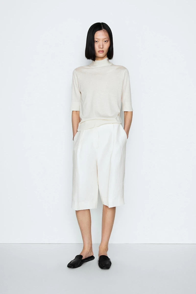 Silk blend knit sweater with back detail - STUDIO