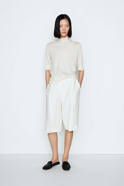 Silk blend knit sweater with back detail - STUDIO