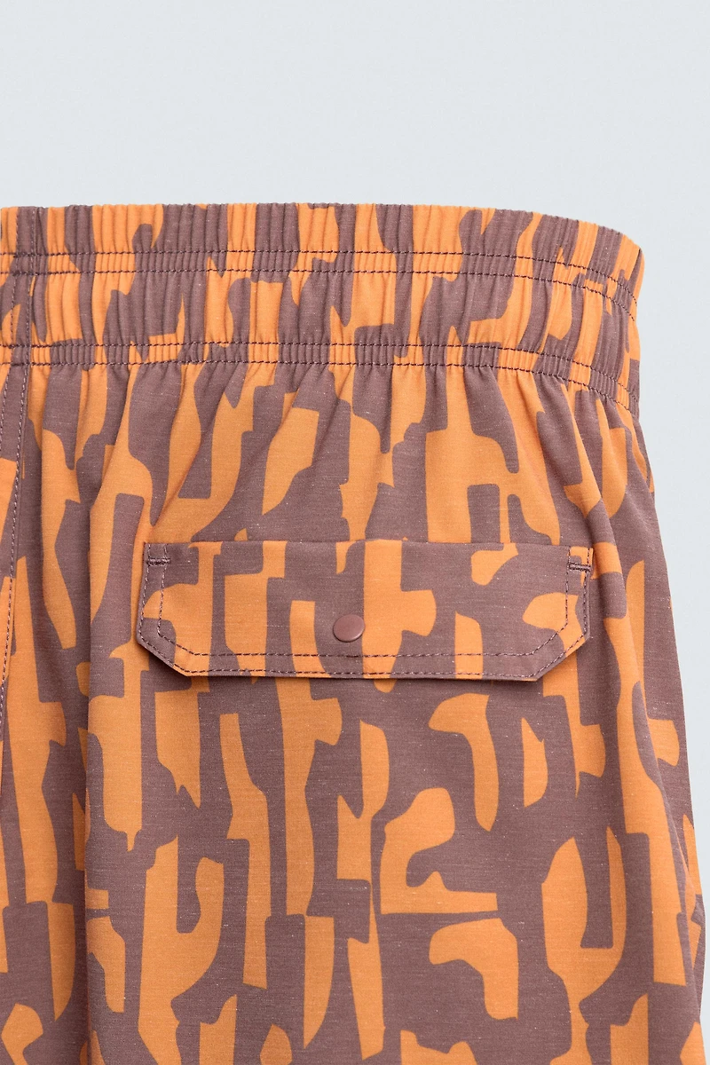 ABSTRACT PRINT LONG SWIMSUIT