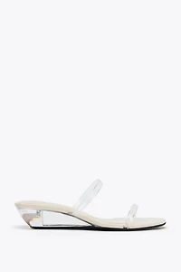 VINYL WEDGE SANDALS