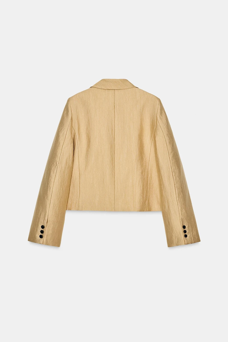 ZW COLLECTION METALLIC CROPPED BLAZER