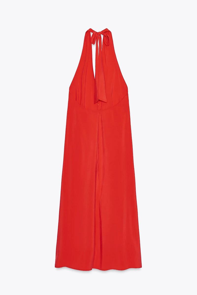 HALTER TIE MIDI DRESS