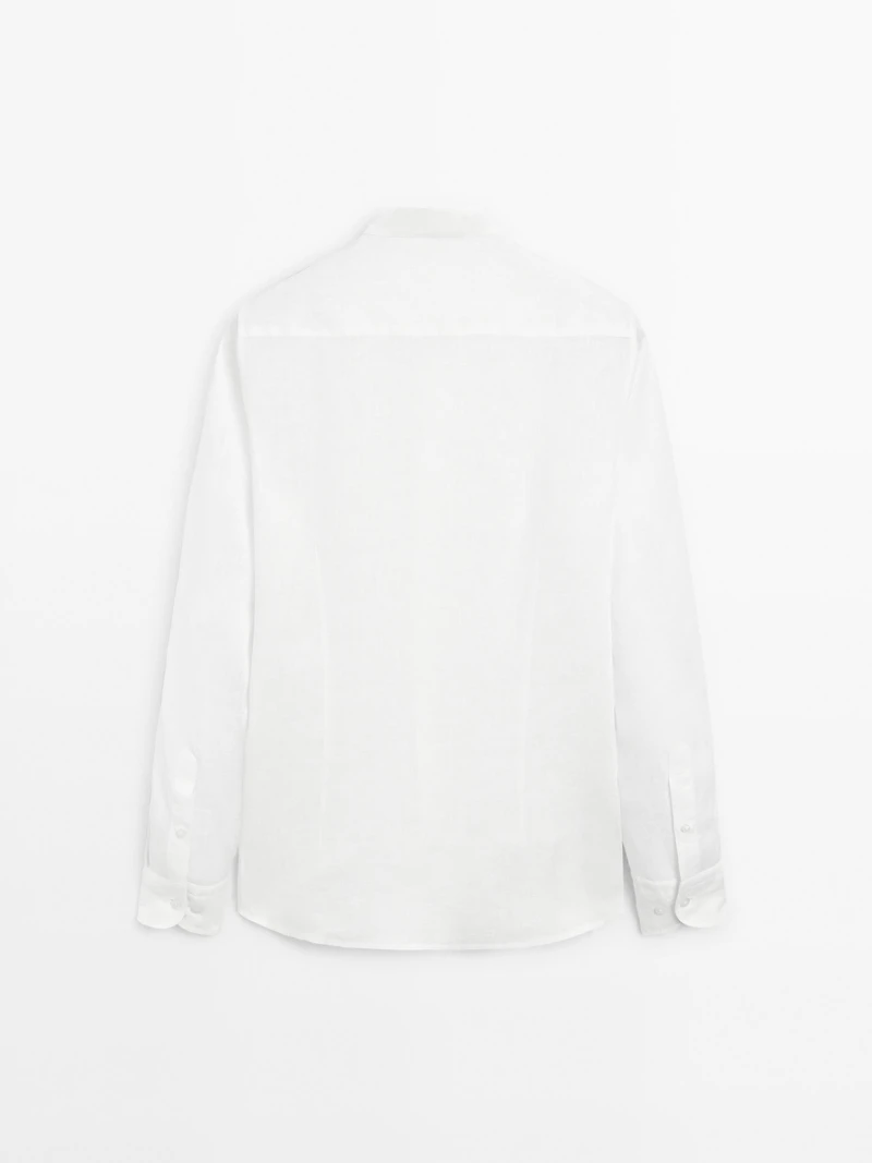 Regular-fit shirt with stand collar