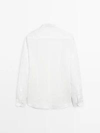Regular-fit shirt with stand collar