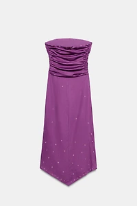 RHINESTONE EYELET MIDI DRESS