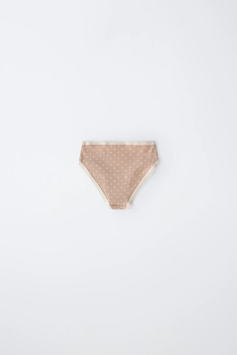 1 1/2-6 YEARS/SIX-PACK OF POLKA DOT UNDERWEAR