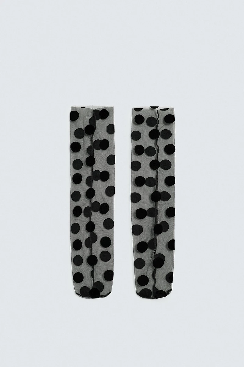 CHAUSSETTES MONTANTES TULLE À POIS HARRY LAMBERT FOR ZARA X DISNEY