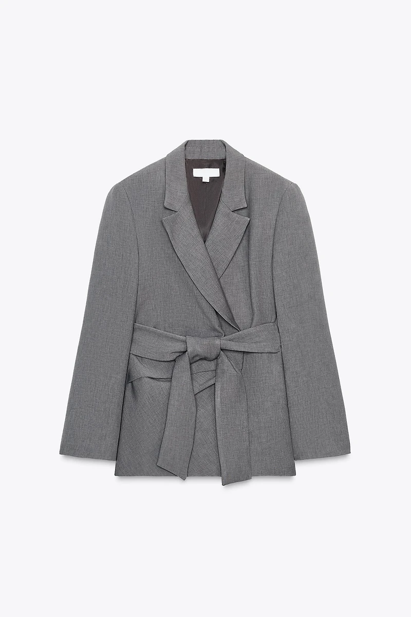 SHOULDER PAD BELTED BLAZER