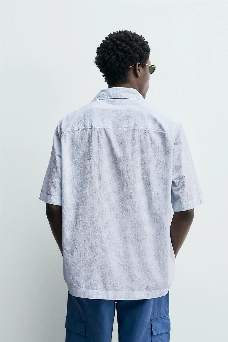 CHEMISE À CARREAUX TEXTURÉE