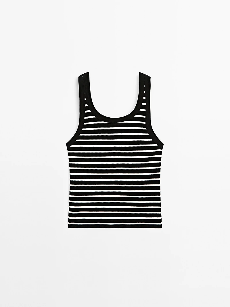 Stripe print vest top