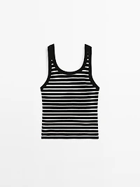 Stripe print vest top
