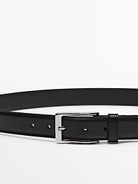 Smart nappa leather belt with topstitching