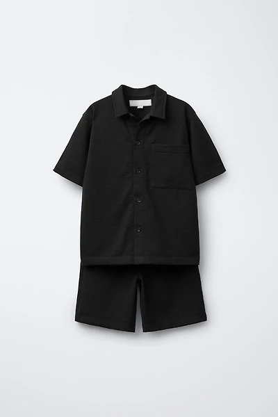 SHIRT AND BAMBOO BERMUDA SET WITH POCKET